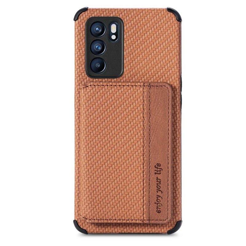 Kuori Oppo Reno 6 5G Carbon Fiber -korttipidike