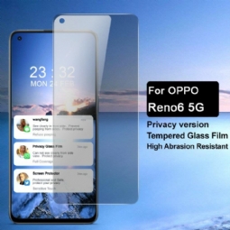 Oppo Reno 6 Näytönsuoja 5G Karkaistua Lasia Ja Tietosuojasuodatin