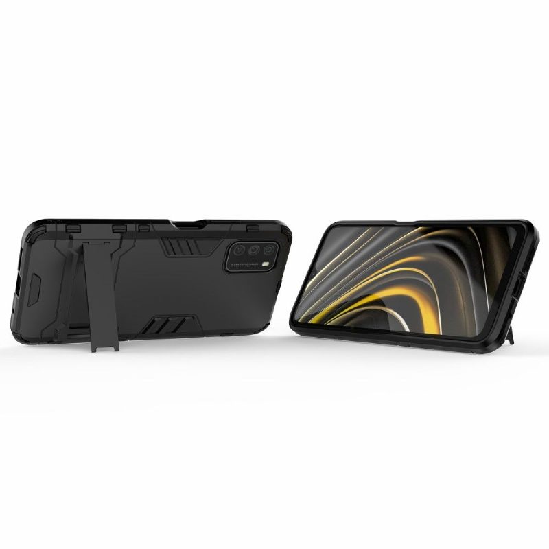 Case Poco M3 Cool Guard Integroidulla Jalustalla