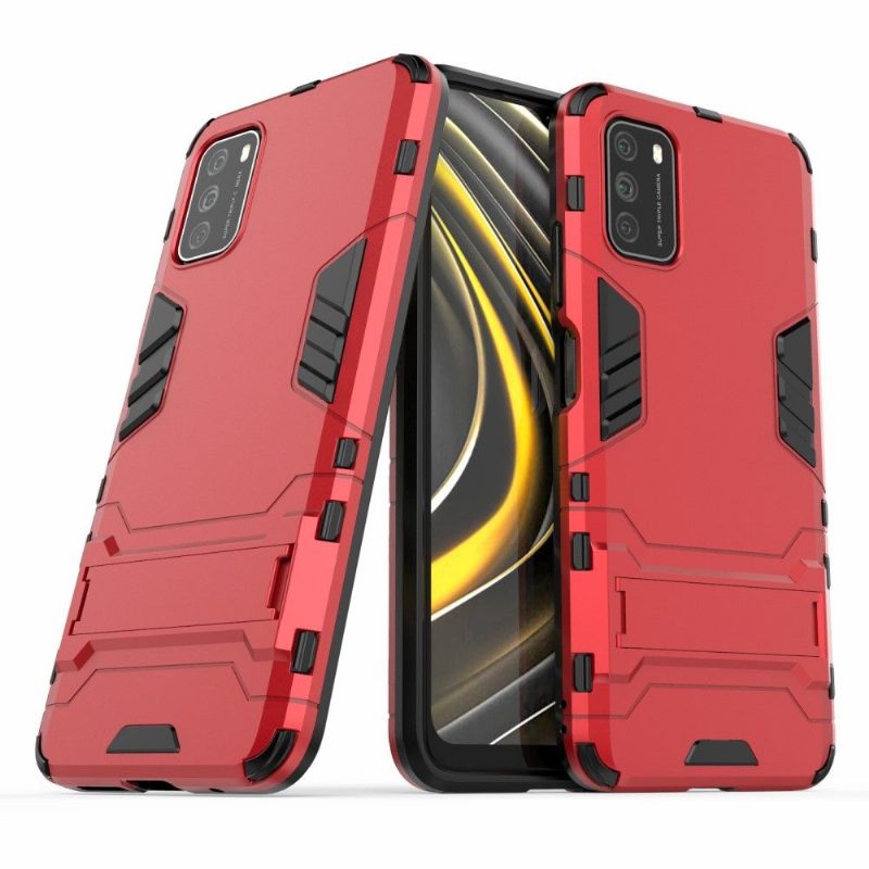 Case Poco M3 Cool Guard Integroidulla Jalustalla