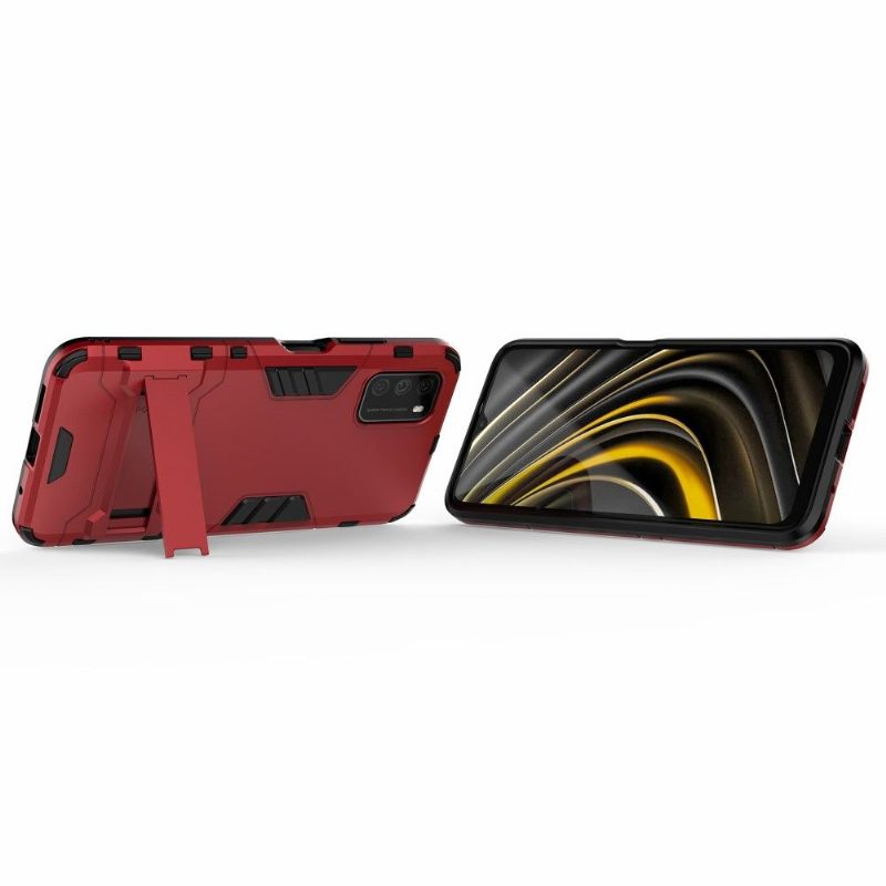 Case Poco M3 Cool Guard Integroidulla Jalustalla