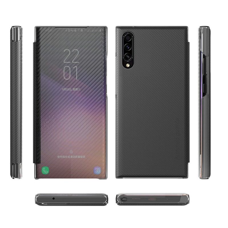 Puhelinkuoret Samsung Galaxy A50 Hemming Kotelot Flip Hiilikuitu