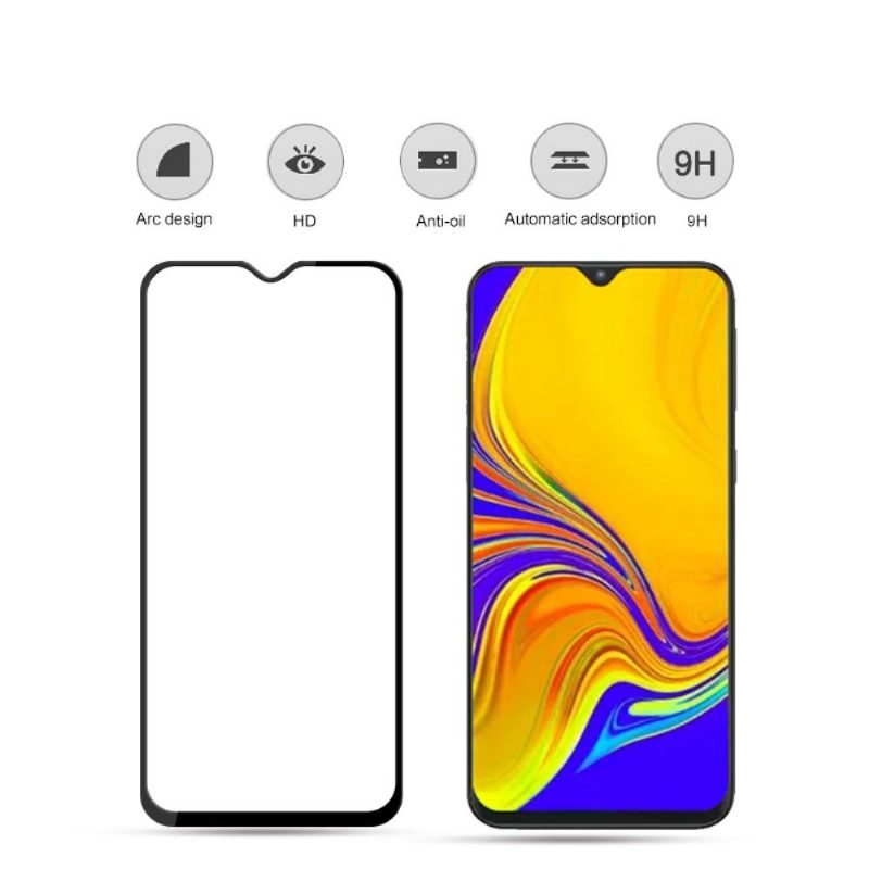 Samsung Galaxy A50 - Täysikokoinen Karkaistu Lasi Näytönsuoja - Musta