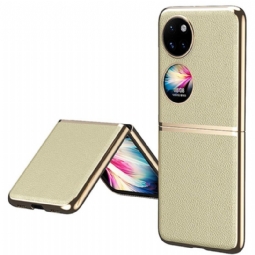 Kuori Huawei P50 Pocket Keinonahka Metallityyliset Reunat