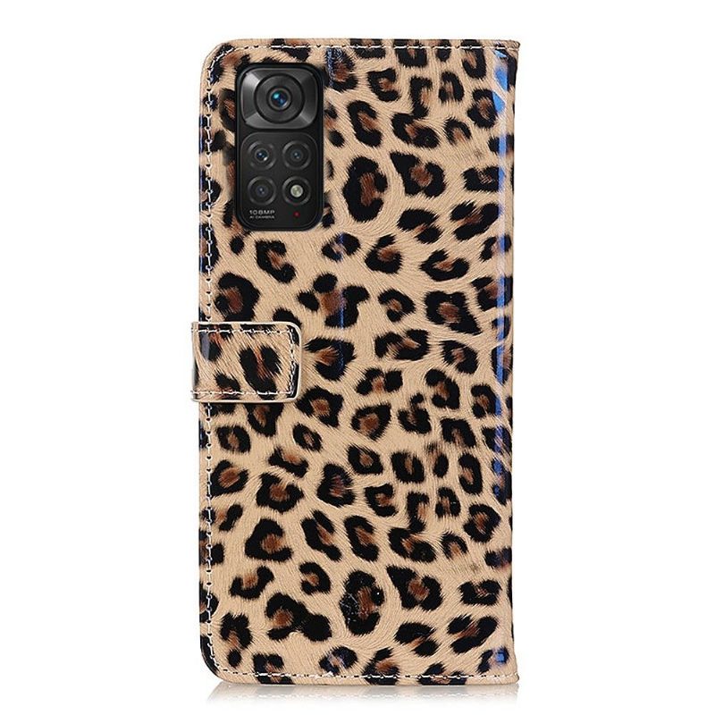 Flip Case Xiaomi Redmi Note 11 / Note 11S Hemming Faux Leather Leopard Style