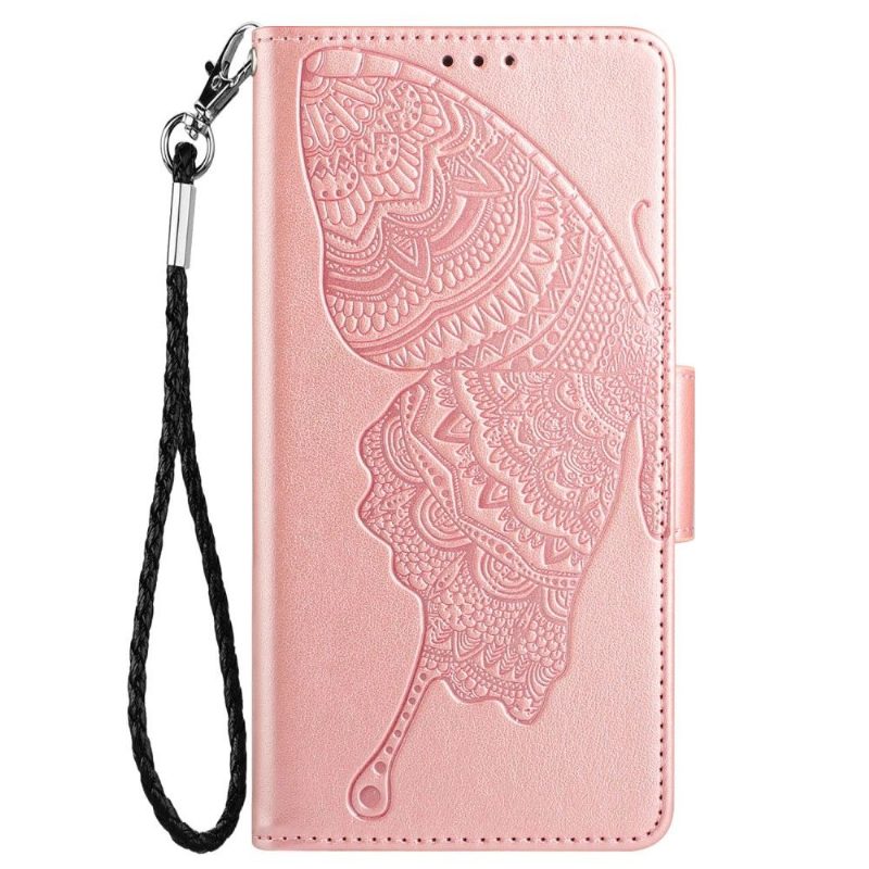 Nahkakuori Samsung Galaxy S21 Ultra 5G Hemming Kotelot Flip Butterfly