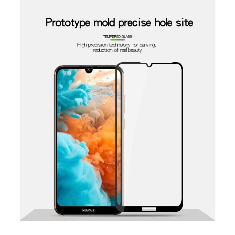 Huawei Y6 2019 - Täysikokoinen Karkaistu Lasi Näytönsuoja - Musta