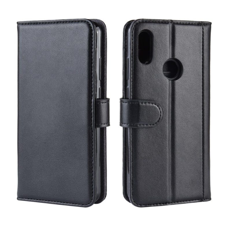 Nahkakuori Huawei Y6 2019 Murtumaton Puhelinkuoret Premium Leather - Musta