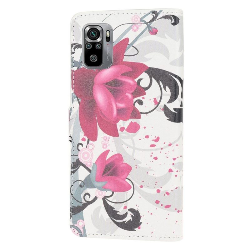 Nahkakotelo Xiaomi Redmi Note 10 Lotus Flowers