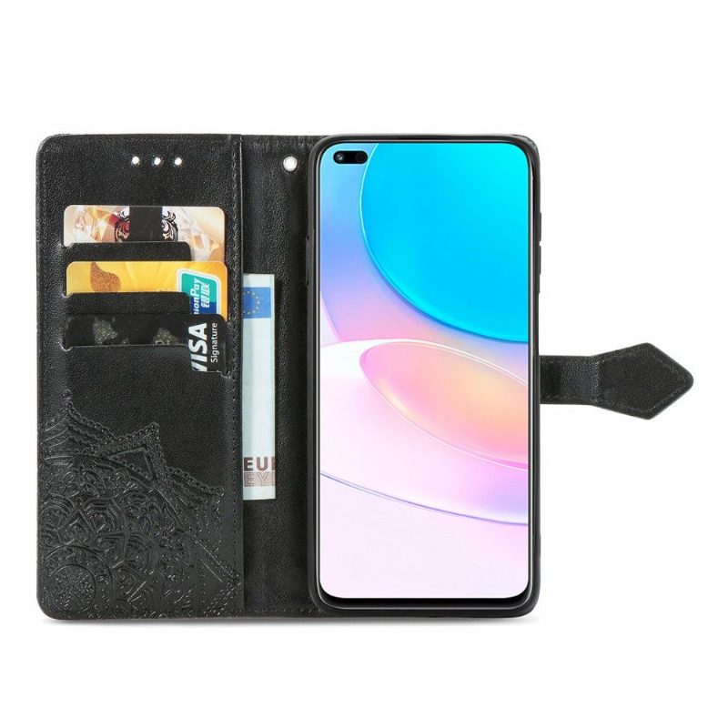 Nahkakotelo Honor 50 Lite / Huawei Nova 8i Murtumaton Puhelinkuoret Mandala Relief Faux Leather