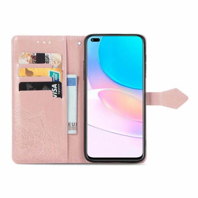 Nahkakotelo Honor 50 Lite / Huawei Nova 8i Murtumaton Puhelinkuoret Mandala Relief Faux Leather