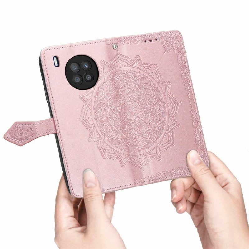 Nahkakotelo Honor 50 Lite / Huawei Nova 8i Murtumaton Puhelinkuoret Mandala Relief Faux Leather