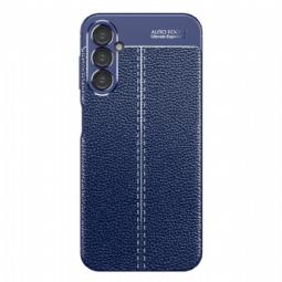 Case Samsung Galaxy A14 / A14 5G Kaksilinjainen Litsi-nahkaefekti