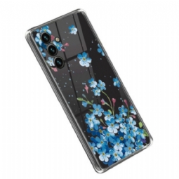 Case Samsung Galaxy A14 / A14 5G Saumattomat Siniset Kukat