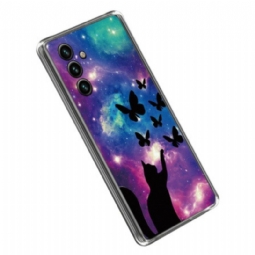 Kuori Samsung Galaxy A14 / A14 5G Space Cat Silikoni