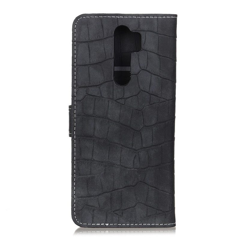 Flip Case Xiaomi Redmi 9 Hemming Keinonahka Croc Look