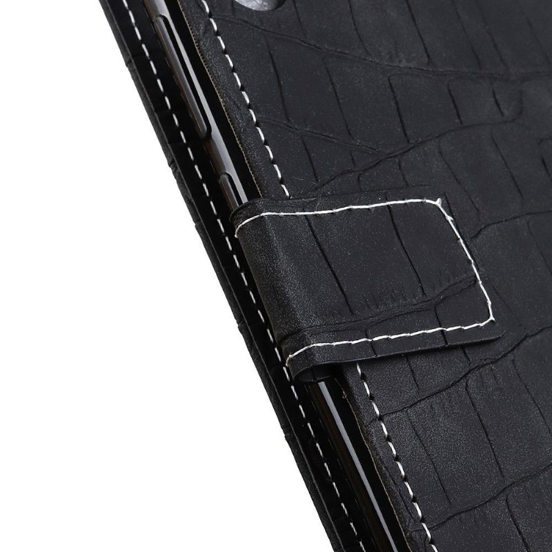 Flip Case Xiaomi Redmi 9 Hemming Keinonahka Croc Look