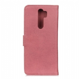 Flip Case Xiaomi Redmi 9 Hemming Khazneh Leather Effect -korttikotelo - Vaaleanpunainen