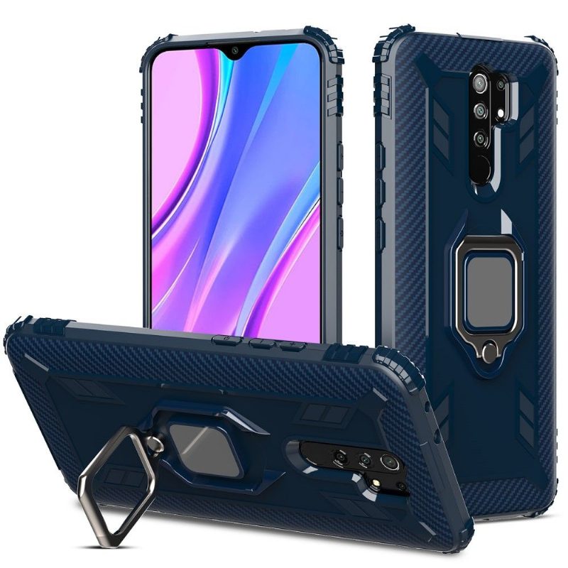 Kuori Xiaomi Redmi 9 Carbon Look Tukirenkaalla