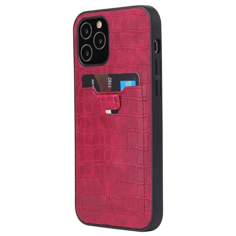 Case iPhone 12 Mini Croco Look -korttikotelo