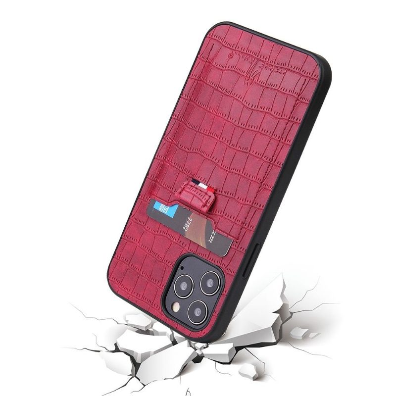 Case iPhone 12 Mini Croco Look -korttikotelo