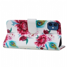 Flip Case iPhone 12 Mini Hemming Peacock Flower