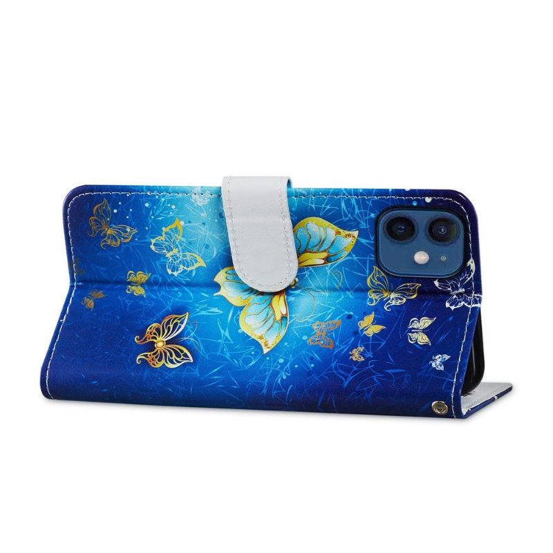 Kotelot iPhone 12 Mini Golden Butterfly