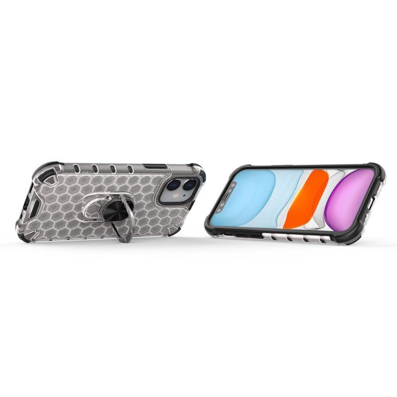 Kuori iPhone 12 Mini Honeycomb Design Sormuksella