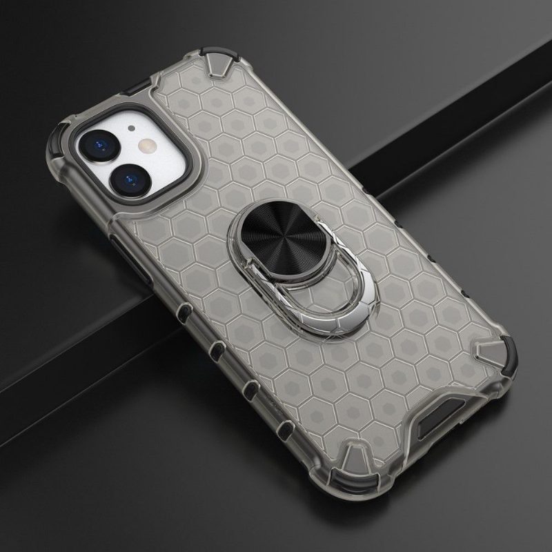 Kuori iPhone 12 Mini Honeycomb Design Sormuksella