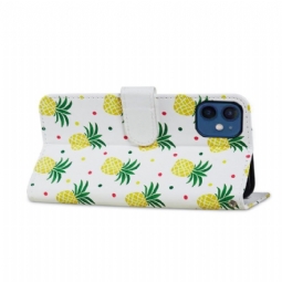 Nahkakotelo iPhone 12 Mini Ananas