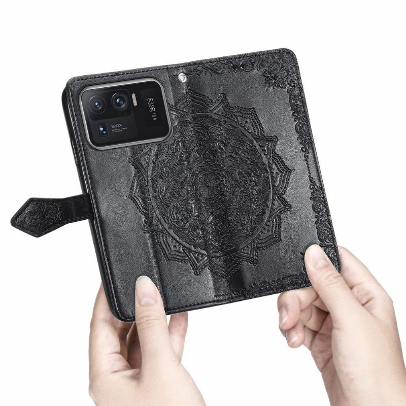 Flip Case Xiaomi Mi 11 Ultra Hemming Mandala Relief Faux Leather