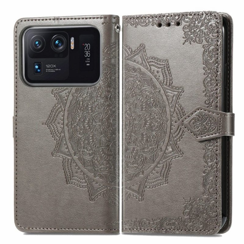 Flip Case Xiaomi Mi 11 Ultra Hemming Mandala Relief Faux Leather