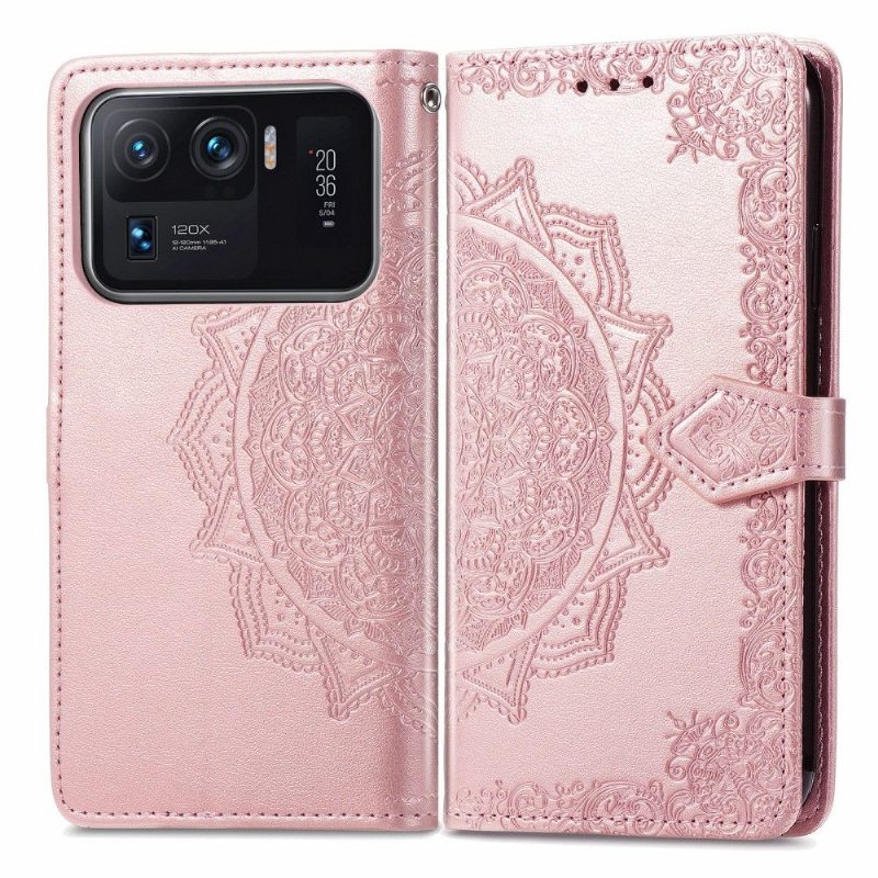 Flip Case Xiaomi Mi 11 Ultra Hemming Mandala Relief Faux Leather