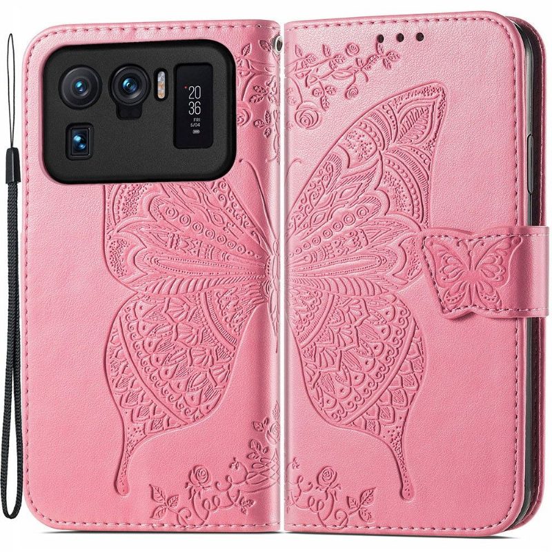 Nahkakotelo Xiaomi Mi 11 Ultra Butterfly Relief