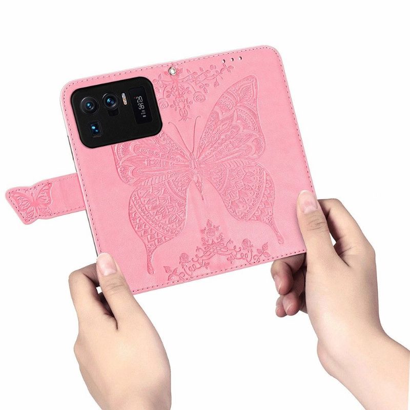 Nahkakotelo Xiaomi Mi 11 Ultra Butterfly Relief