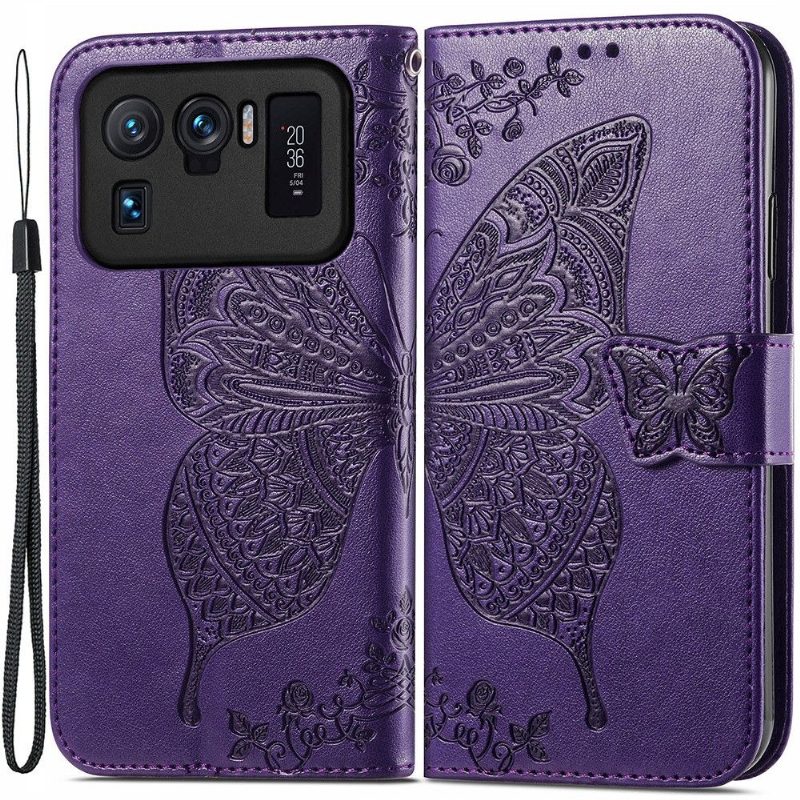 Nahkakotelo Xiaomi Mi 11 Ultra Butterfly Relief