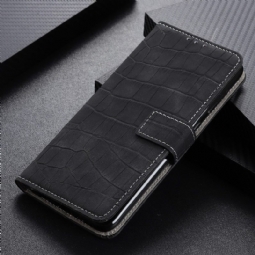 Flip Case Xiaomi Redmi Note 10 4G / Note 10S Hemming Keinonahka Croc Look