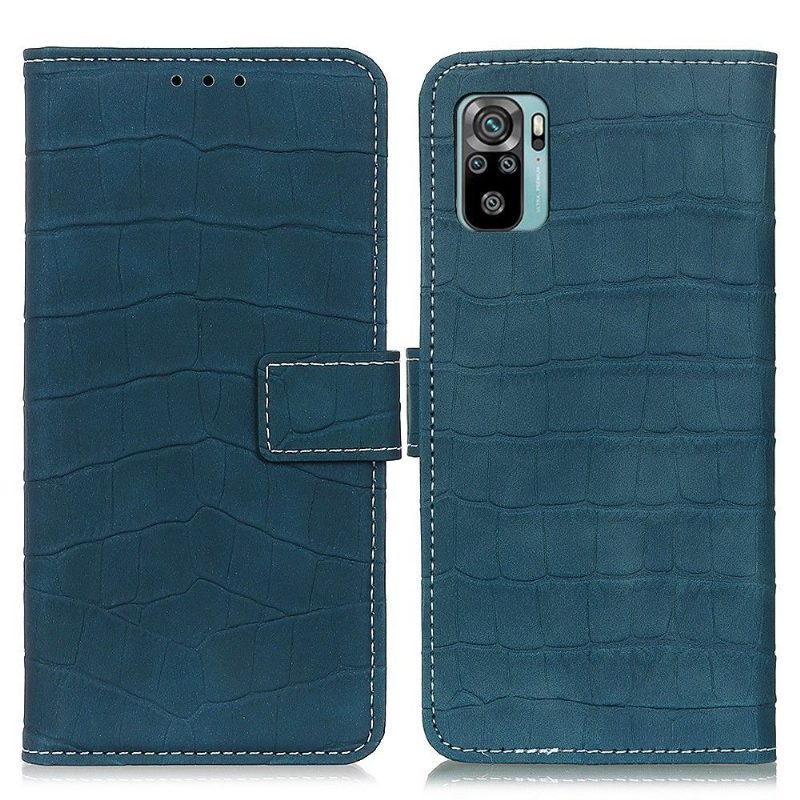 Flip Case Xiaomi Redmi Note 10 4G / Note 10S Hemming Keinonahka Croc Look