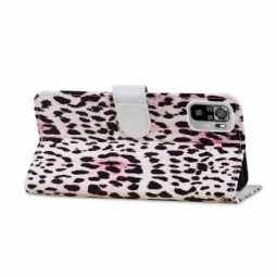 Nahkakotelo Xiaomi Redmi Note 10 4G / Note 10S Leopard-kuvio