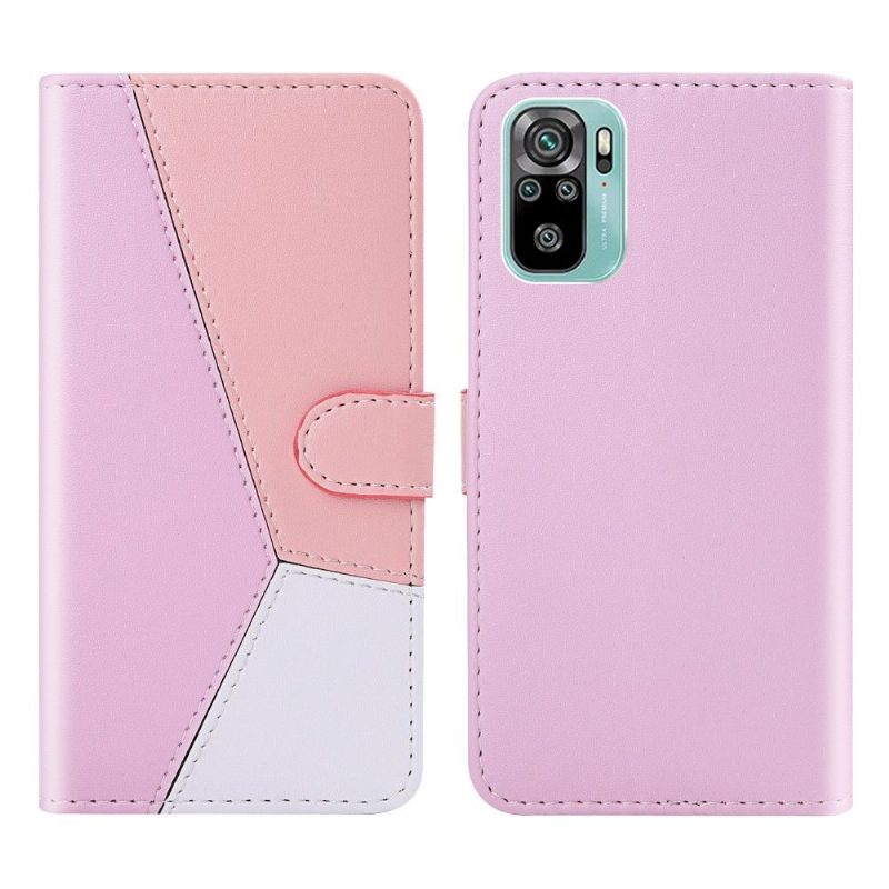 Nahkakotelo Xiaomi Redmi Note 10 4G / Note 10S Tricolor Faux Leather