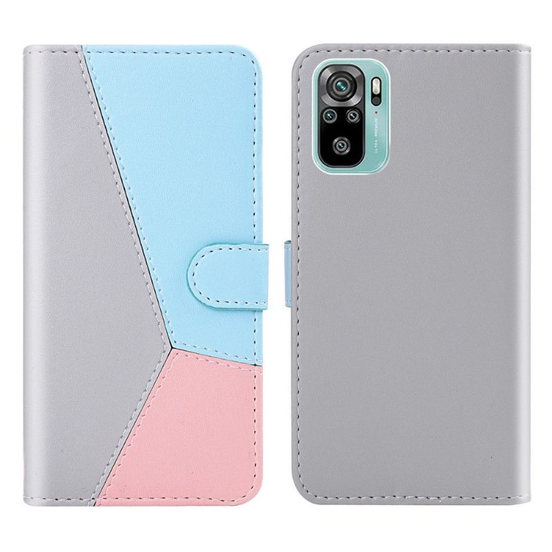 Nahkakotelo Xiaomi Redmi Note 10 4G / Note 10S Tricolor Faux Leather