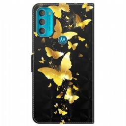 Kotelot Motorola Moto G71 5G Golden Butterflies -kuvitus