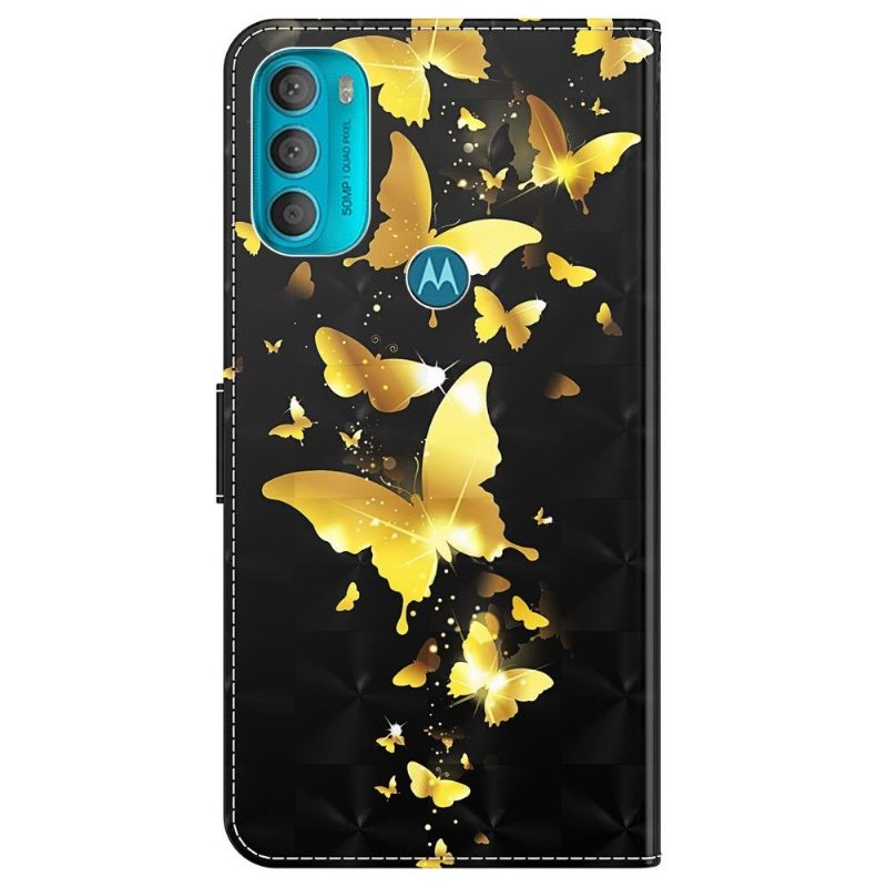 Kotelot Motorola Moto G71 5G Golden Butterflies -kuvitus