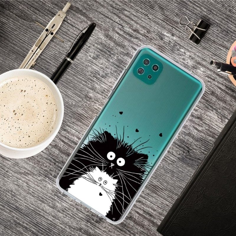 Case Samsung Galaxy A22 5G Mustavalkoiset Kissat