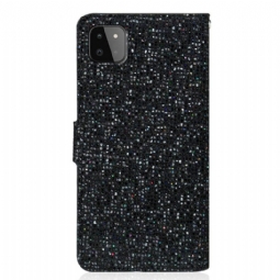 Flip Case Samsung Galaxy A22 5G Hemming Glitter-korttikotelo