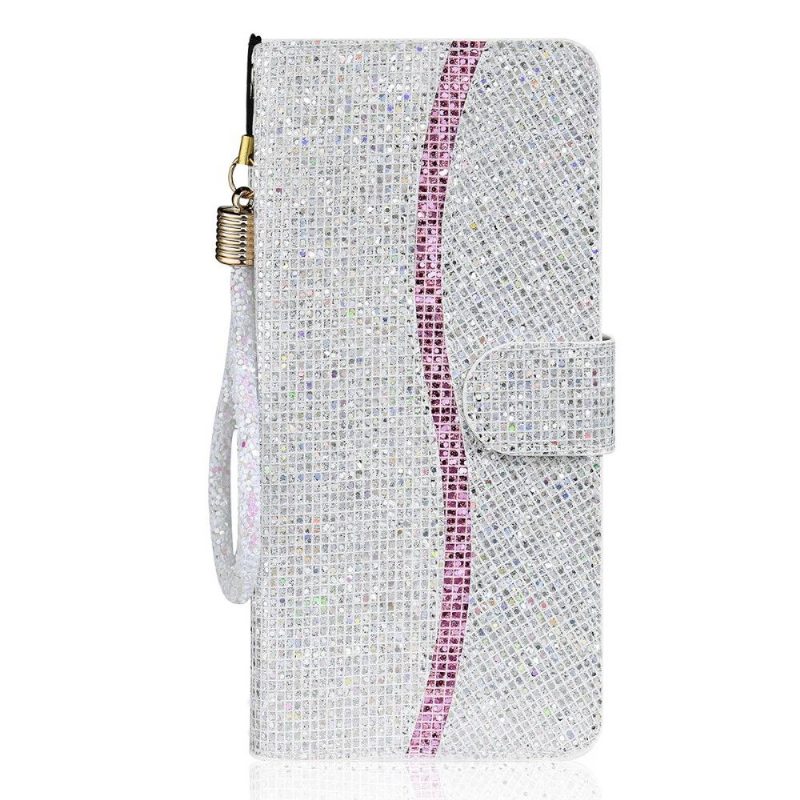 Flip Case Samsung Galaxy A22 5G Hemming Glitter-korttikotelo