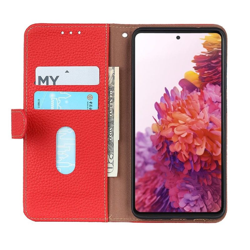 Flip Case Samsung Galaxy A22 5G Hemming Khazneh Rakeinen Nahka