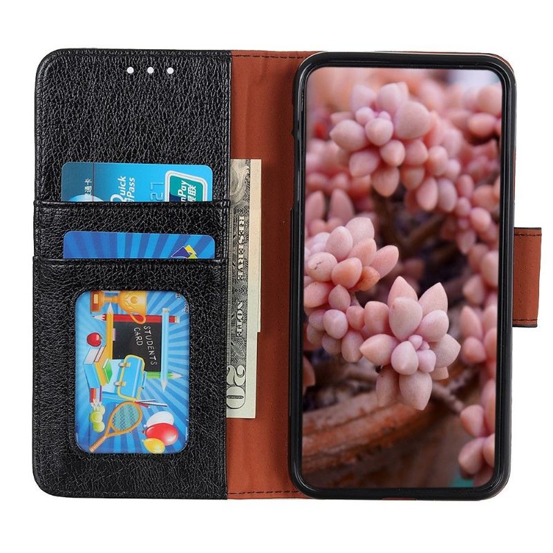 Flip Case Samsung Galaxy A22 5G Hemming Nappa-jäljitelmä