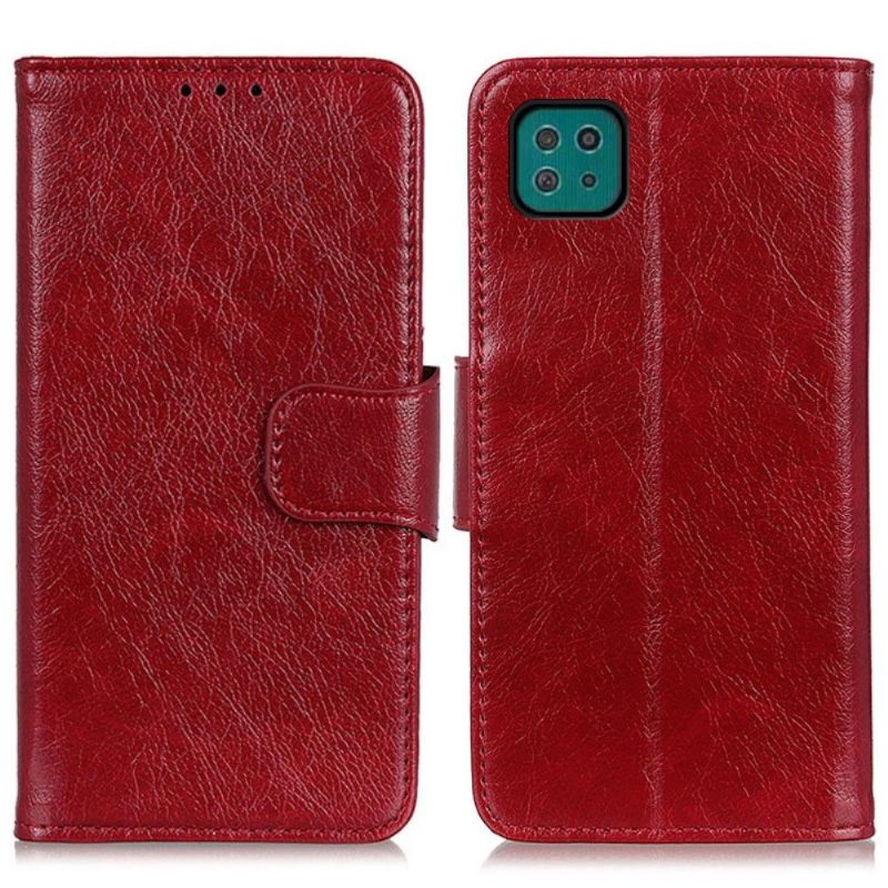 Flip Case Samsung Galaxy A22 5G Hemming Nappa-jäljitelmä