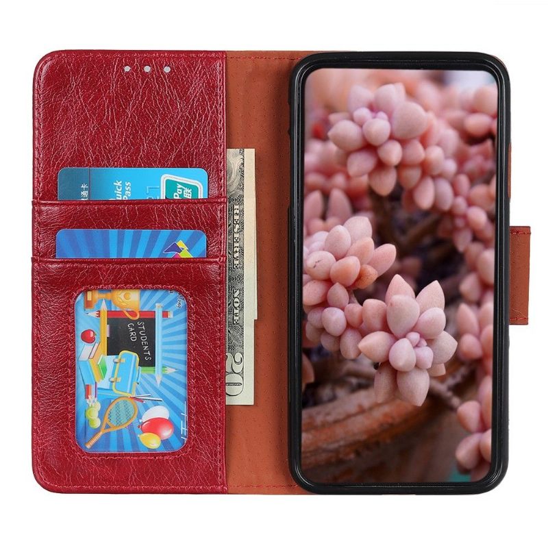 Flip Case Samsung Galaxy A22 5G Hemming Nappa-jäljitelmä